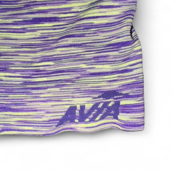 Avia Purple and Lime Green Cross Strap Athletic Workout Tank Top - Picture 3 of 4